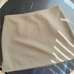 Express Neutral Tan Mini Skirt